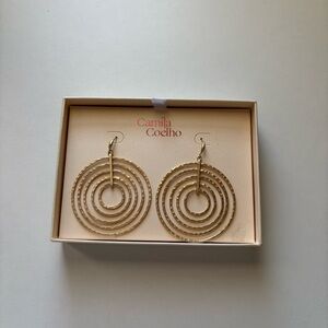 𐙚 Camila Coelho Gold-Tone Interlocking Hoop Drop Earrings NEW